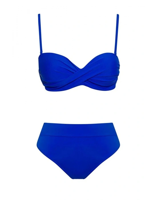 Bonie Dolgulu Straplez Yüksek Bel Bikini Takım