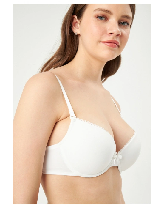 Ekru Ersk121 Tulıp Badem Yarı Push-Up Tek Sütyen