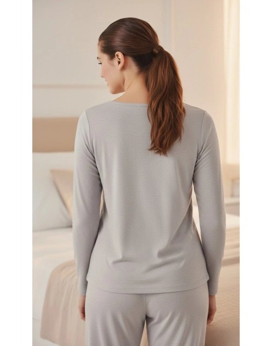 Gri Kadın Pijama Takım