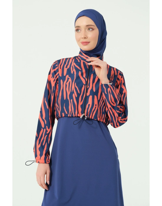 Desenli Crop Tesettür Mayo
