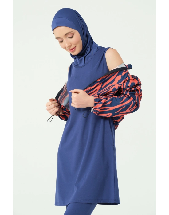 Desenli Crop Tesettür Mayo
