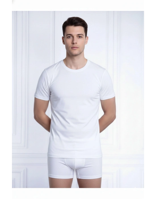 Erkek Beyaz 2li Tender Cotton T-shirt 9675