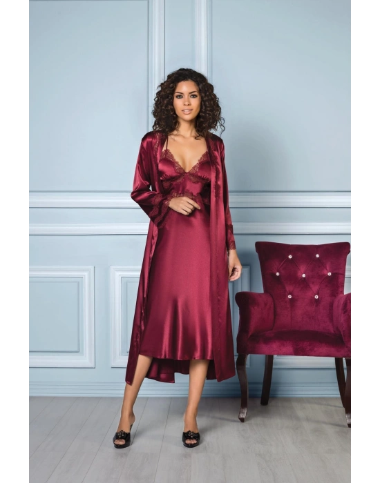 Saten Altılı Gelin Çeyiz Seti - 6960 Bordo
