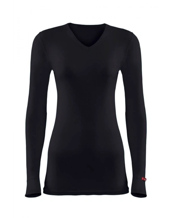 Kadın Siyah 2. Seviye Termal T-shirt 1257