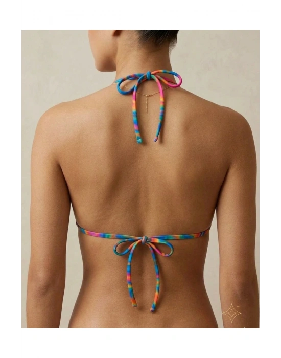 Üçgen Desenli Bikini Tek Üst