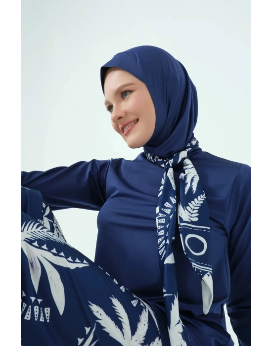 FULAR YAKA DESENLİ TESETTÜR MAYO