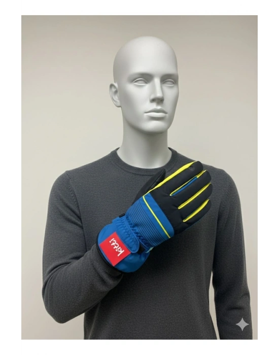9-15 Yaş Su Geçirmez Unisex Çocuk Kar Kayak Eldiveni K422-8