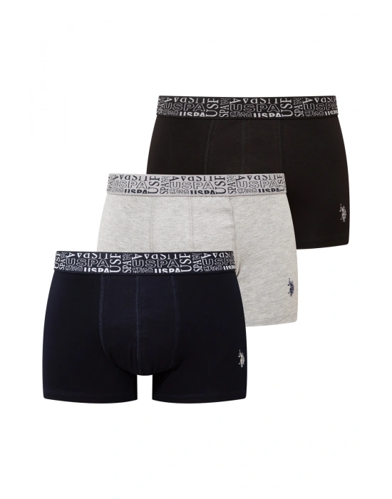 Erkek Siyah - Lacivert - Gri Melanj 3lü Boxer