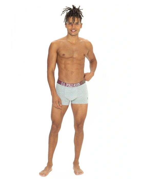 U.s Polo Assn. 80571 Erkek Pamuklu 3lü Boxer-Siyah&Grimelanj&Lacivert