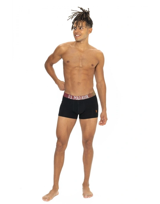 U.s Polo Assn. 80571 Erkek Pamuklu 3lü Boxer-Siyah&Grimelanj&Lacivert