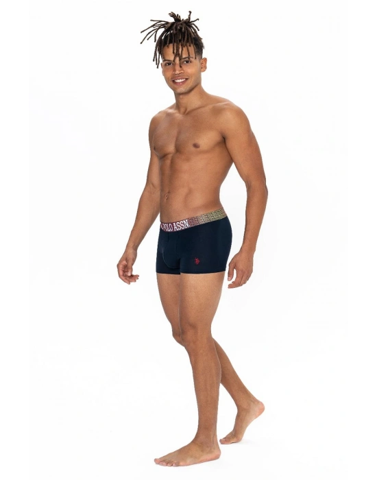 U.s Polo Assn. 80571 Erkek Pamuklu 3lü Boxer-Siyah&Grimelanj&Lacivert