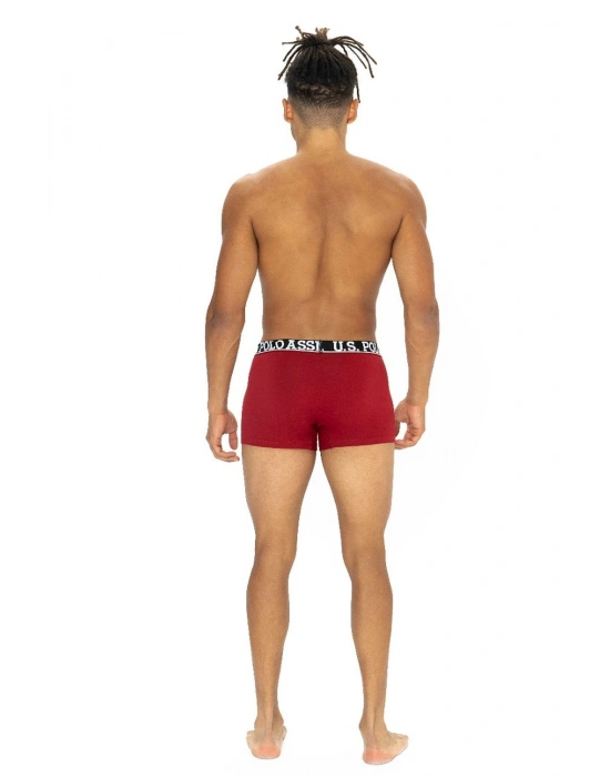 U.s Polo Assn. 80533 Erkek Pamuklu 3lü Boxer-Bordo&Siyah&Antrasitmelanj