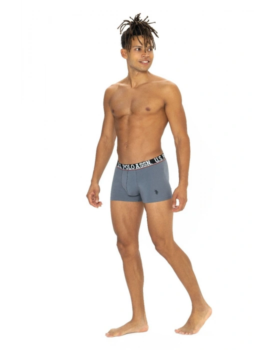 U.s Polo Assn. 80533 Erkek Pamuklu 3lü Boxer-Bordo&Siyah&Antrasitmelanj