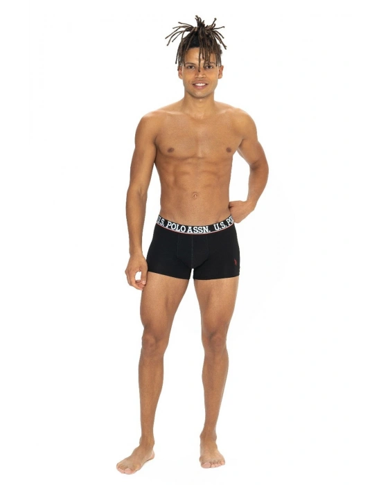 U.s Polo Assn. 80533 Erkek Pamuklu 3lü Boxer-Bordo&Siyah&Antrasitmelanj