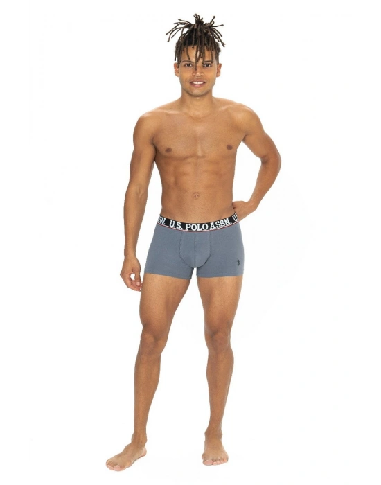 U.s Polo Assn. 80533 Erkek Pamuklu 3lü Boxer-Bordo&Siyah&Antrasitmelanj