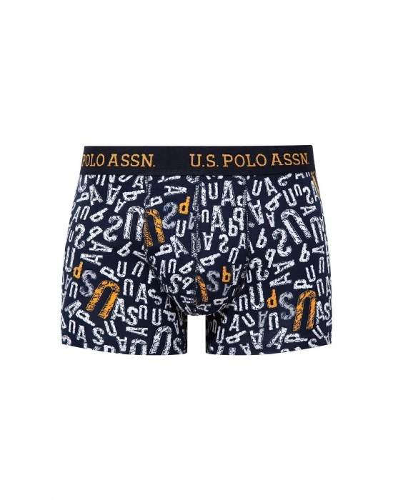 U.S. POLO ASSN. - Erkek Sarı - Baskılı- Lacivert 3 lü Boxer Z.8.0.ET.4.A.G9.R.7.P