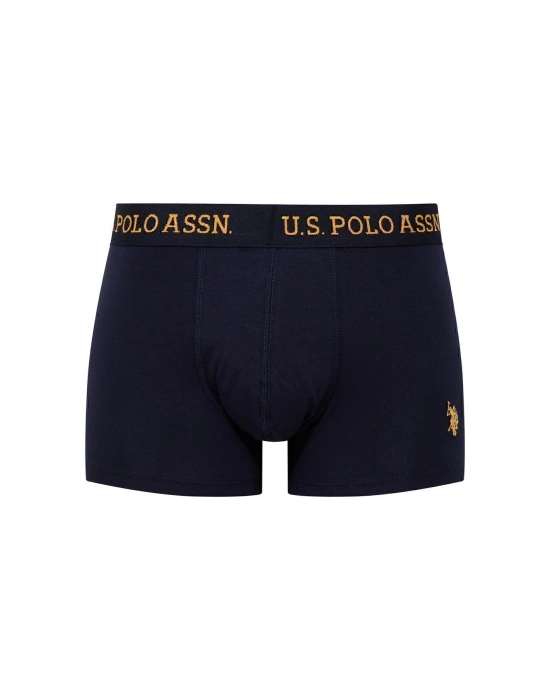 U.S. POLO ASSN. - Erkek Sarı - Baskılı- Lacivert 3 lü Boxer Z.8.0.ET.4.A.G9.R.7.P