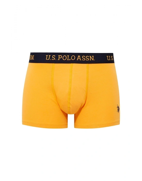 U.S. POLO ASSN. - Erkek Sarı - Baskılı- Lacivert 3 lü Boxer Z.8.0.ET.4.A.G9.R.7.P