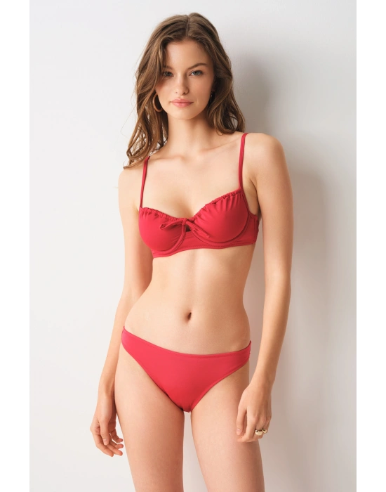 Gia Balenli Balkonet Bikini Tek Üst Kırmızı 249120
