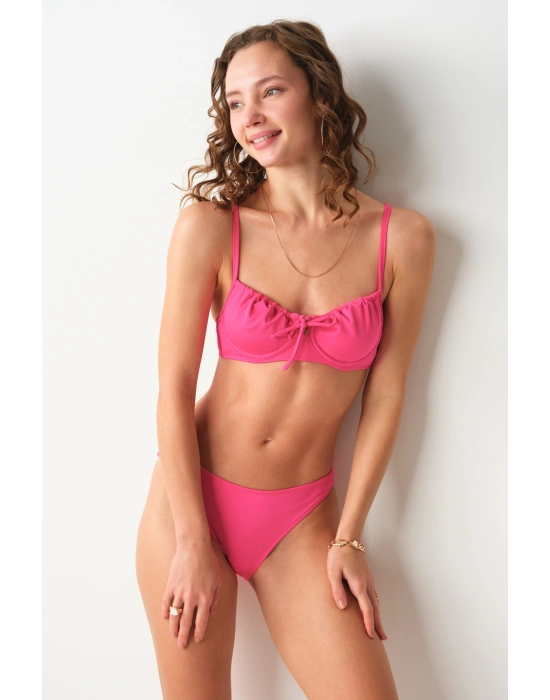 Gia Balenli Balkonet Bikini Tek Üst Pembe 239102