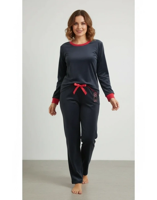 Kadın Kadife Boru Paça Rahat Kesim Pijama Alt