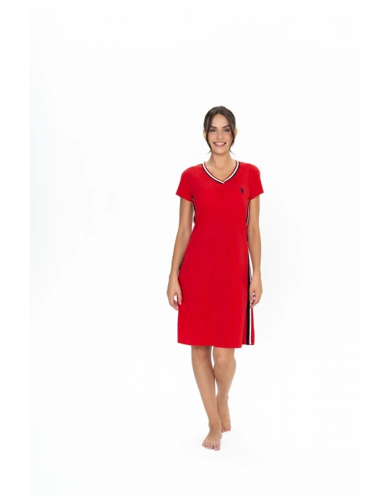 U.S. Polo Assn. Kadın Kırmızı Gecelik 20007