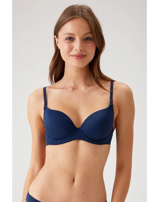 Balenli Desteksiz Micro Sütyen Lacivert 6000