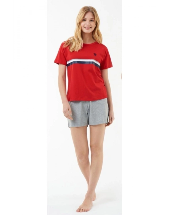 U.S. Polo Assn. Kadın Kırmızı Şort Takım 16514