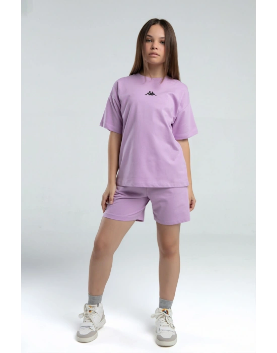 Kız Çocuk Mor Şort Takım