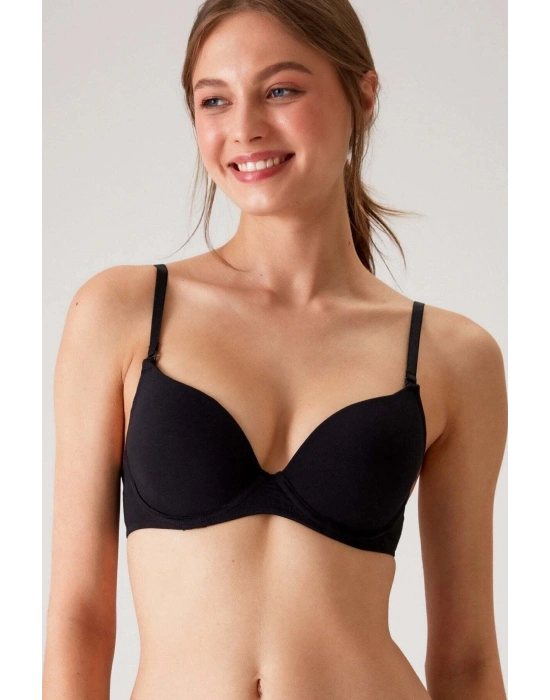 Pierre Cardin Paris Cotton Balenli Desteksiz Siyah Sütyen 6400