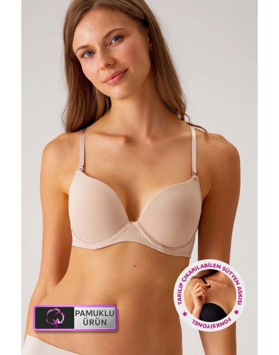 Pierre Cardin Paris Cotton Balenli Desteksiz Sütyen Ten 6400