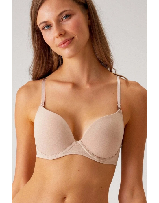 Rome Soft Push Up / Yarı Destekli Tak-çıkar Askılı Pamuklu Sütyen Ten 6401