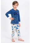 Lacivertmelanj Mammoth Wild Erkek Çocuk Pijama Takımı
