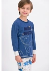 Lacivertmelanj Mammoth Wild Erkek Çocuk Pijama Takımı