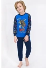 Us710 Erkek Mavi Lisanslı Çocuk Pijama Takımı