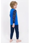Us710 Erkek Mavi Lisanslı Çocuk Pijama Takımı