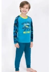 Rolypoly Wild Bear Kamuflaj Açık Petrol Erkek Çocuk Pijama Takımı