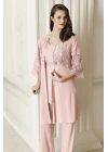 Kadın Pudra 3lü Sabahlık Pijama Takım-6305-2