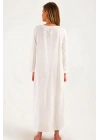 Kadın Ekru Lohusa Pamuklu Tesettür Gecelik 38110