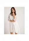 26414 Koton Dantelli Sabahlık Gecelik Takım - Ekru