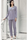 Kadın Lavanta 3lü Sabahlık Pijama Takım