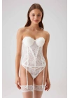 Kadın Ekru 4039 Cinderella Balenli Destekli Büstiyer Takımı