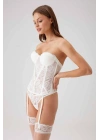 Kadın Ekru 4038 Princess Balenli Desteksiz Büstiyer Takımı