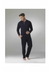 Erkek Uzun Kol Çeyiz Lacivert Pijama Takım 5454