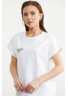 Oversize Kısa Kollu Tshirt - Beyaz
