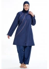 Büyük Beden Tam Kapalı Paraşüt Tesettür Mayo 1316 Koyu Lacivert A1316-k.lac
