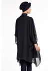 Siyah Pareo Tesettür Mayo Üzerine Tüllü 2022 Yeni Sezon
