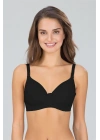 Kadın Siyah Desteksiz Yumuşak Kaplı Balenli Sütyen