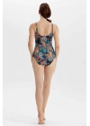Kadın Desenli Yüzücü Mayo 0357