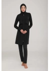 Tam Kapalı Siyah Tesettür Mayo 4371